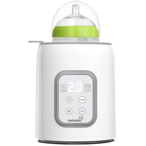 Bottle Warmer, GROWNSY 8-in-1 Fast Baby Milk Warmer with Timer for Breastmilk or Formula, Accurate Temperature Control, with Defrost, Sterili-zing, Keep, Heat Baby Food Jars Function