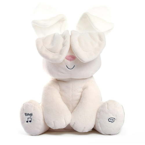 Electric Peek A Boo Singing Rabbit Plush Doll Stuffed Animals Cartoon Bunny Plush Doll Toys