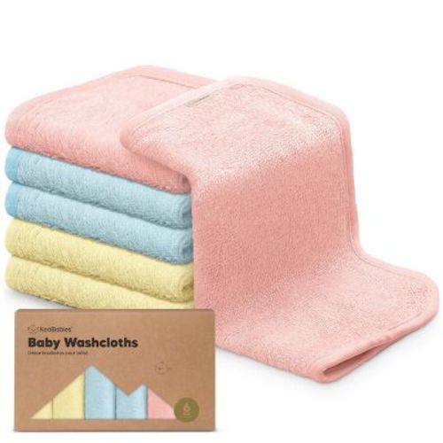 6pk Deluxe Baby Washcloths, Organic And Soft Baby Wash Cloth, Baby Bath Towel, Face Cloths (bravo Blue)