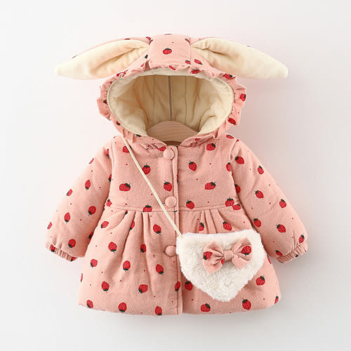 Strawberry Print Baby Toddler Girls Cotton Outwear