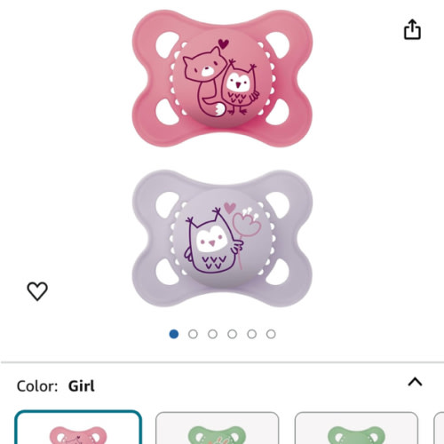 Amazon.com : MAM Original Matte Baby Pacifier, Nipple Shape Helps Promote Healthy Oral Development, Sterilizer Case, Girl, 0-6 (Pack of 2) : Baby