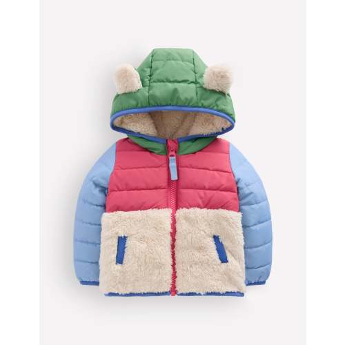 Boys Mixed Borg Jacket - Multi Colourblock | Boden USA