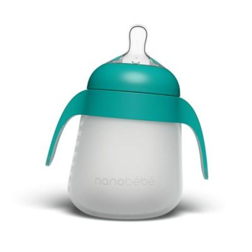 Nanobebe Flexy Bottle Handles, Easy-Grip Ergonomic Handles, Transitional Sippy Cup Handles 2-Pack, Teal