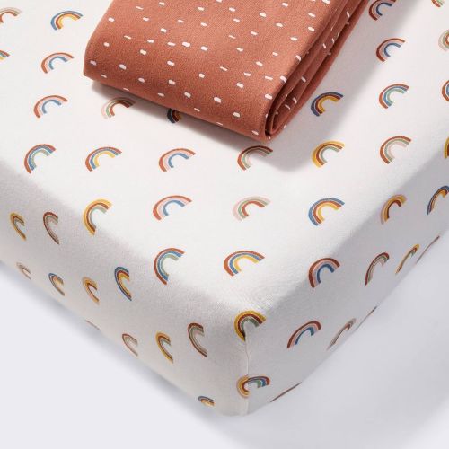 Fitted Jersey Crib Sheet - Rainbows - 2pk - Cloud Island™