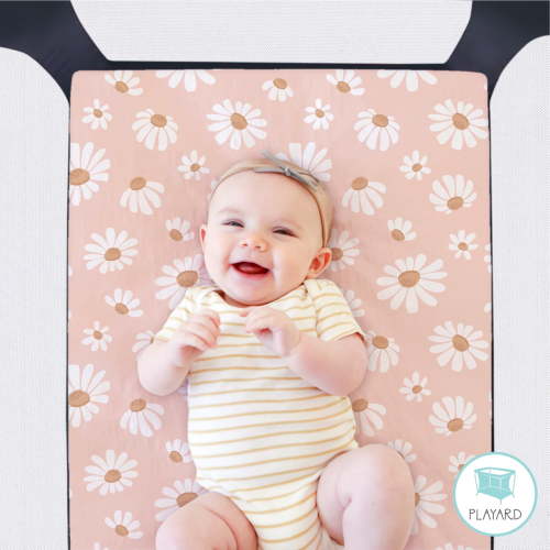 The Peanutshell Pack n Play Cribs Playard Mini Crib Sheets for Mini, Portable, Playard, and , Daisy Dreams, 3-Pack