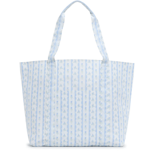 X-Large Jumbo Tote - Diaper Bag - Ribbon Floral Blue