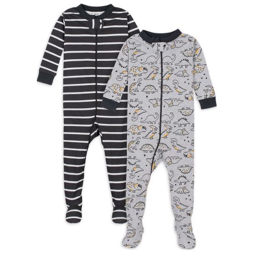 Gerber 2-Pack Baby & Toddler Neutral Snug Fit Footed Cotton Pajamas, Sizes 0/3 Months - 5T