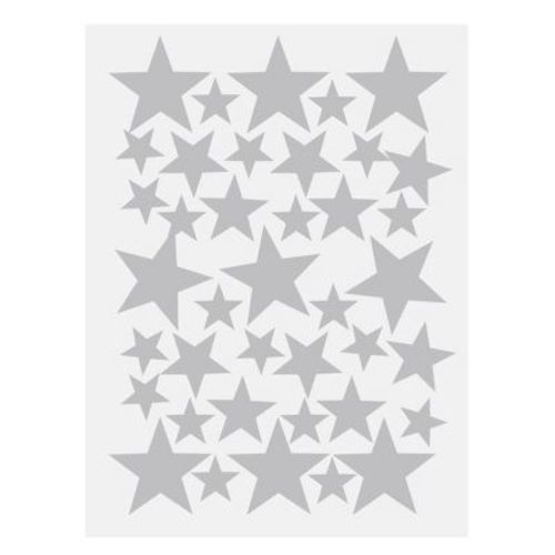 Unique Bargains Star Pattern Removable Self-Adhesive Wall Stickers 39 Pcs Silver Tone