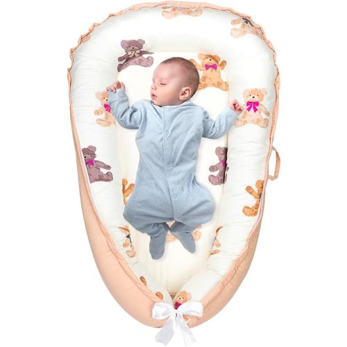 Baby Lounger - Baby Lounger Pillow for Newborn, for 0-12 Months, Breathable & Portable Baby Nest Cover for Co Sleeping, Tummy Time and Playtime