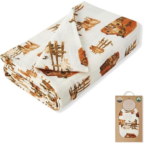Milkbarn Cozy Wrap Swaddle Blankets - Organic Cotton Baby Receiving Blankets Gentle for Unisex Newborn Infant, Ideal for Toddler Registry, Homestead