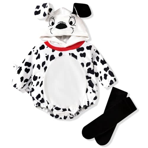 HINTINA Infant Baby Girl Animal Romper Hooded Bodysuit With Socks Halloween Christmas Outfits Fall Winter Clothes Set