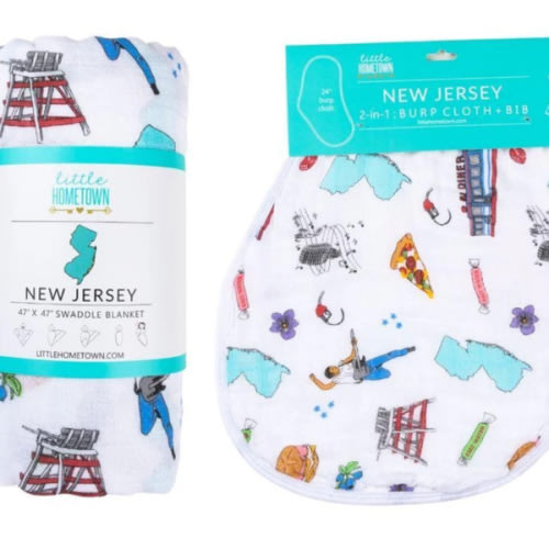 Gift Set: NJ Baby Muslin Swaddle Blanket & Burp Cloth Combo – Little Hometown