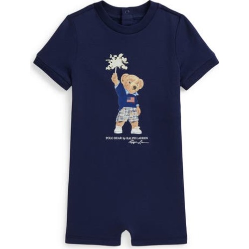 Sparkler Bear Cotton Graphic Romper, 9M