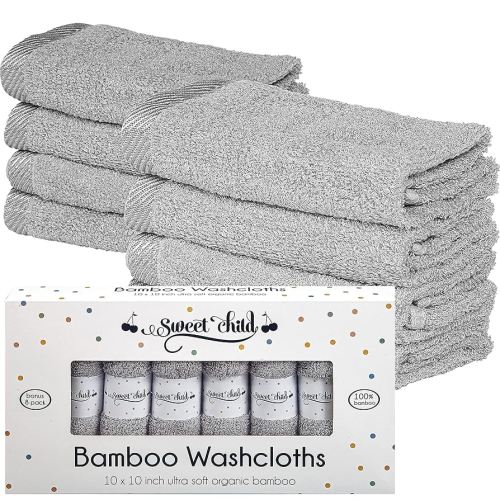 Sweet Child 8-Pack Baby Washcloths -Super Soft Rayon Washcloth, Baby Wash Cloths for Newborn,Infants and Kids, Bath Baby Towels, Body and Face Towel, Face Cloths for Washing Face