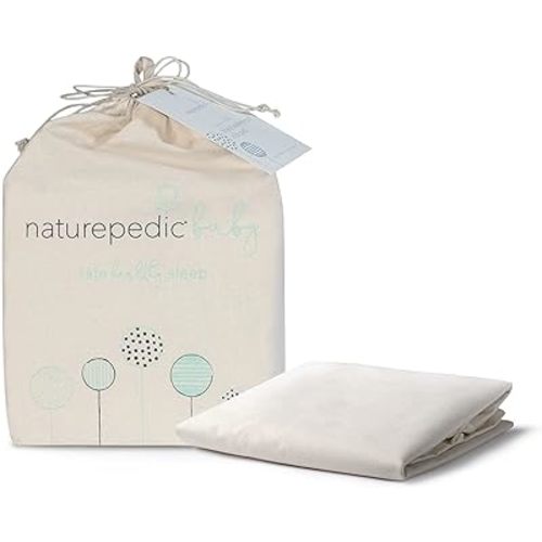 Naturepedic Organic Contoured Changing Pad Cover - Easy to Clean, Lightweight & Portable - Comfort 2-Sided and 4-Sided Baby Diaper Changing Pad Cover - 16" x 31"