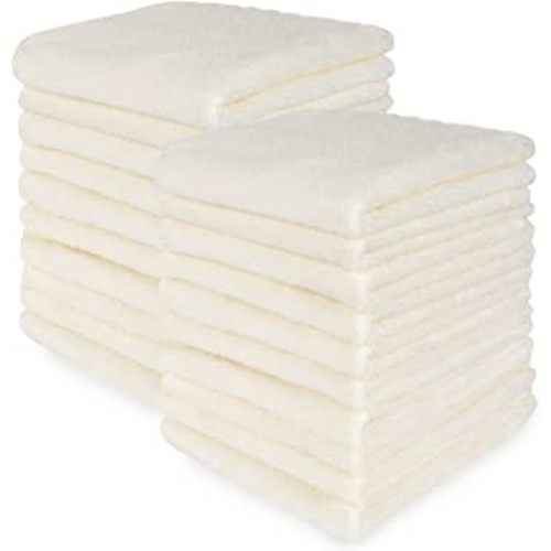 Kyapoo 20 Pack Baby Washcloths Microfiber Coral Fleece Extra Absorbent and Soft for Newborns, Infants and Toddlers (White)