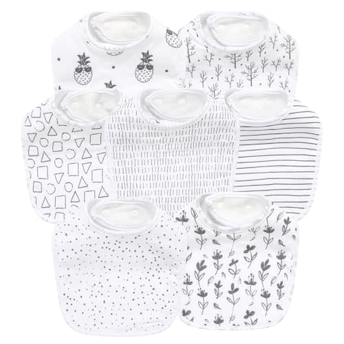 Gelisite 7 Pack Baby Cotton Absorbent Bibs for Drooling Teething