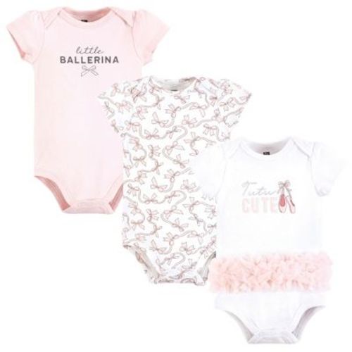 Hudson Baby Infant Girl Cotton Bodysuits, Tutu Cute, 3-6 Months