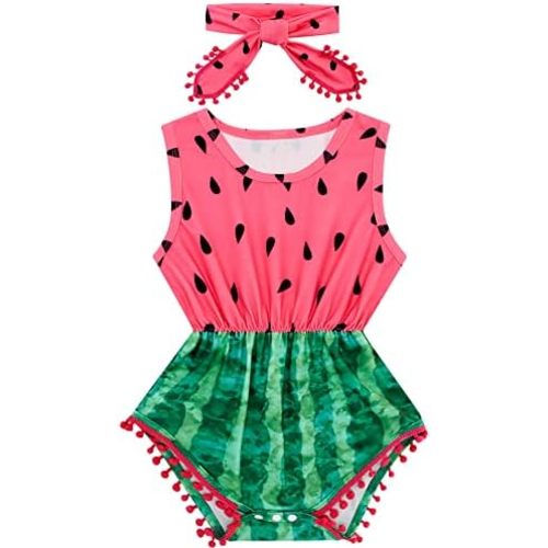 Ahegao 0-24 Months Baby Floral Romper Toddlers Outfits Infant Playsuits + Headband Jumpsuit