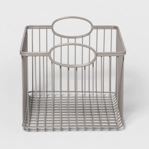 Wire Stackable Kids' Storage Basket Gray - Pillowfort™, Size: Medium