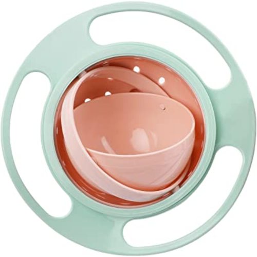 Magic Gyro Bowl 360 Degree Rotate Spill-Proof Bowls with Lid Plastic Creative Dishes Practice Feeding Bowls