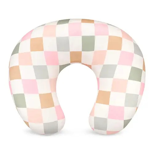 DILIMI Nursing Pillow Cover, Stretchy Removable Case for Breastfeeding Pillows, Ultra Soft Comfortable Slipcover for Baby Girl and Boy, Colorful Checkerboard