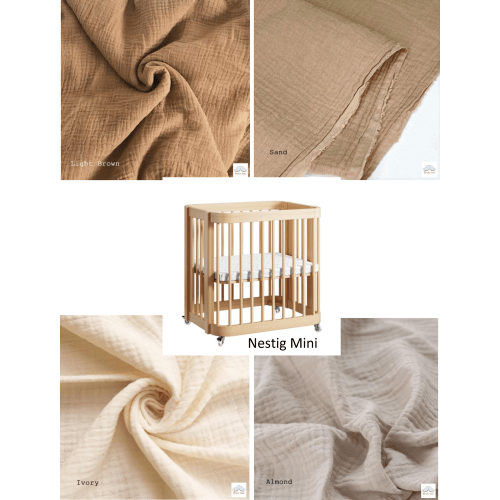 Nestig Mini Crib Custom Made Fitted Sheet - Organic Cotton Double Gauze