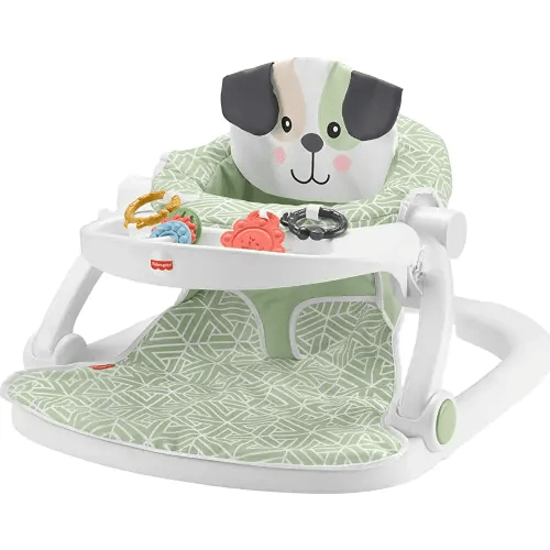 Fisher-Price Baby Portable Baby Chair Sit-Me-Up Floor Seat with Snack Tray and Developmental Toys, Puppy Perfection [Amazon Exclusive]