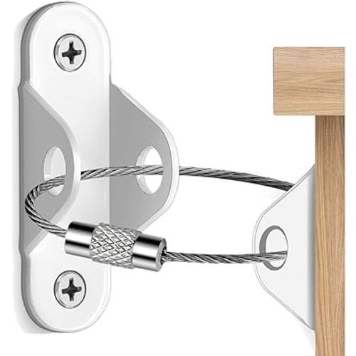 Furniture Anchors (10 Packs) Anti Tip Furniture Anchors for Baby Proofing, Furniture Wall Anchor Earthquake Straps for Furniture Dresser Wall Safety Anchor Furniture Fasteners to Wall, White
