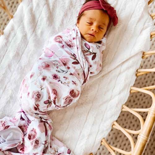 Rosie's Rose Garden Oversized Swaddle Blanket