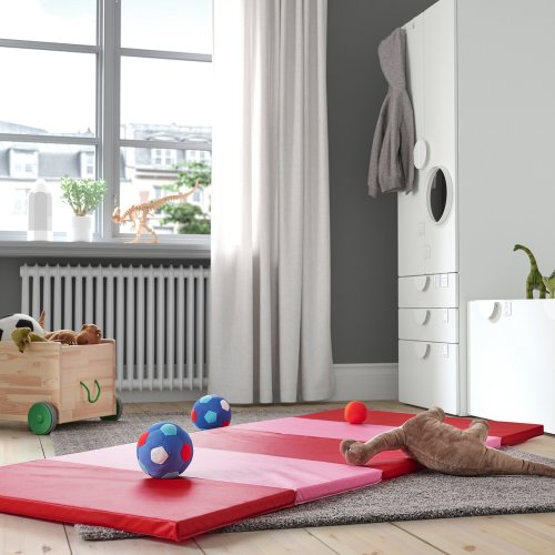 PLUFSIG Folding gym mat - pink/red 30 3/4x72 7/8 "
