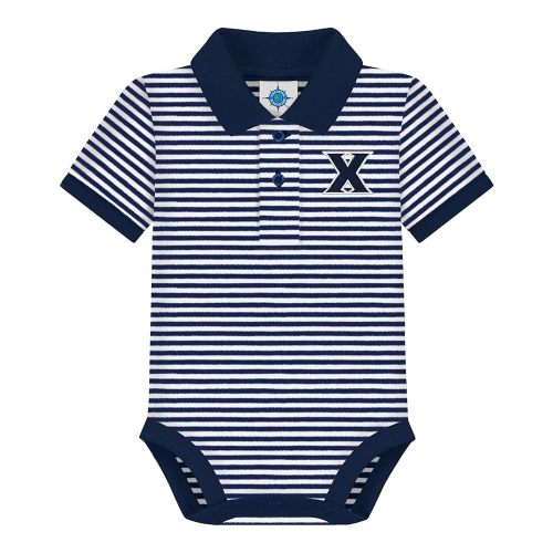 Creative Knitwear College Baby Striped Polo Bodysuit - Team Logo, Multiple Colors, for Boys & Girls (0-12 Months)