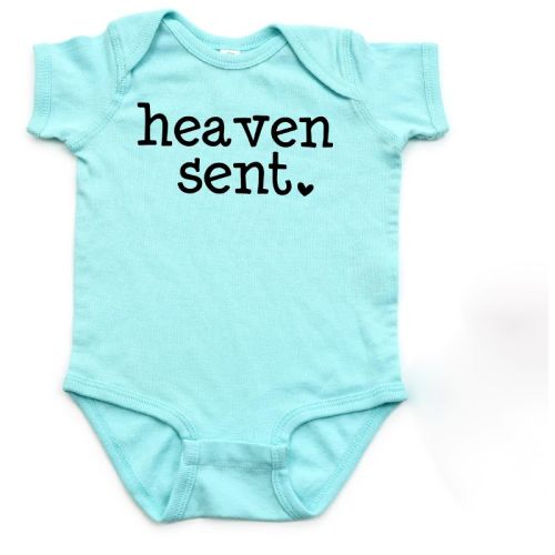 The Juniper Shop Heaven Sent Heart Baby Bodysuit - Nb - Lavender