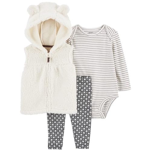Carter's Baby Girls' 3 Piece Vest Little Jacket Set