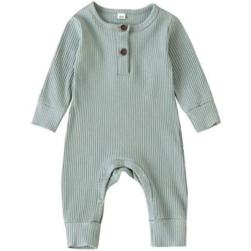 Kuriozud Newborn Infant Unisex Baby Boy Girl Clothes Button Romper Jumpsuit Basic One Piece Outfits