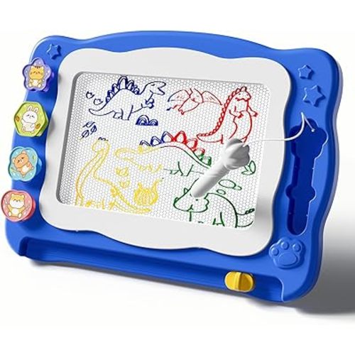 Magnetic Drawing Board Large Doodle Board Toddler Toys for Girls Boys 3 4 5 6 7 Year Old Kids, Montessori Preschool Educational Travel Toys Gifts Etch A Colorful Sketch Magnet Erasable Writing Pad