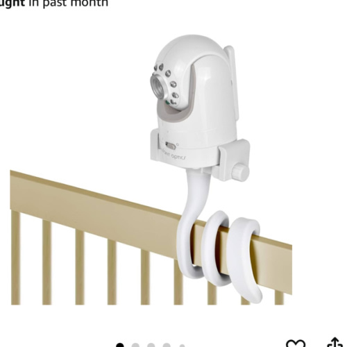 Baby Monitor Mount Camera Shelf Compatible with Infant Optics DXR 8 & DXR-8 Pro and Most Other Baby Monitors,Universal Baby Camera Holder,Attaches to Crib Cot Shelves or Furniture (White)