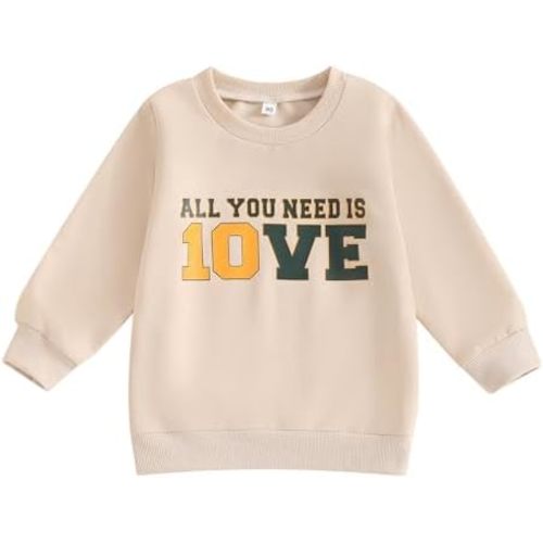 Dcohmch Toddler Baby Boy Girl Football Outfit Long Sleeve Crew Neck Letter Print Sweatshirt Shirt Pullover Fall Clothes
