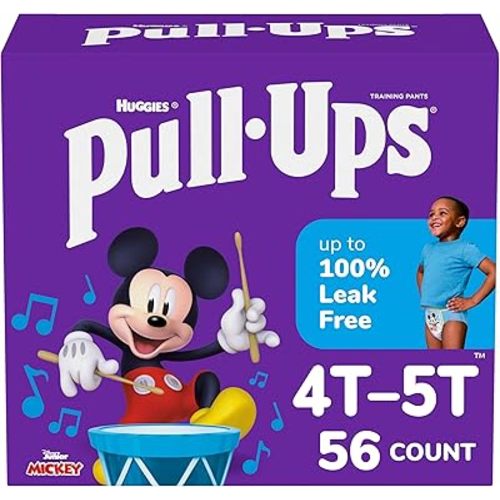 Pull-Ups Boys' Potty Training Pants, Size 4T-5T Training Underwear (38-50 lbs), 17 Count