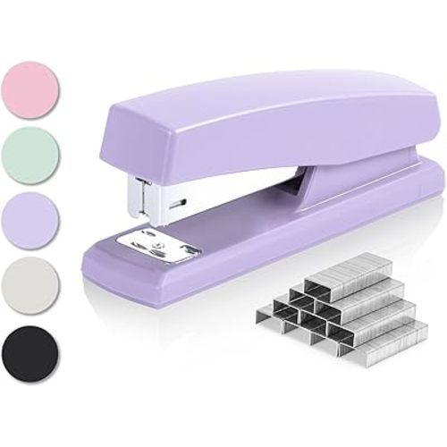 Deli Stapler, Desktop Staplers with 640 Staples, Office Stapler, 25 Sheet Capacity, Purple