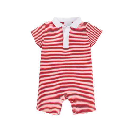Peter Pan Polo Romper Red Stripe by Little English