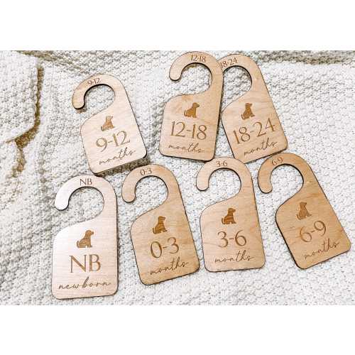 Dog Baby Closet Dividers, Puppy Nursery clothes dividers, Wood Clothes Size Markers, Wooden Baby Closet Organizers, Baby Shower Gift Ideas