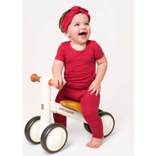 Front Opening Ready Set Romper® in Ribbed Crimson