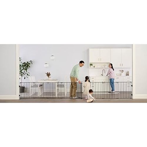 Regalo Wide Adjustable Baby Gate and Play Yard (Black)