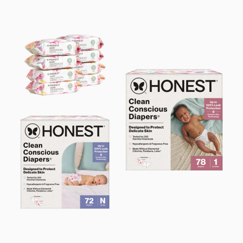 The Honest Company Newborn Diapers & Wipes Starter Bundle - Pink