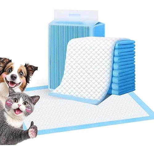 FluffyDream Super Absorbent Waterproof Dog and Puppy Pet Training Pad, Housebreaking Pet Pad,Blue (17"X23.6"(100PCS))