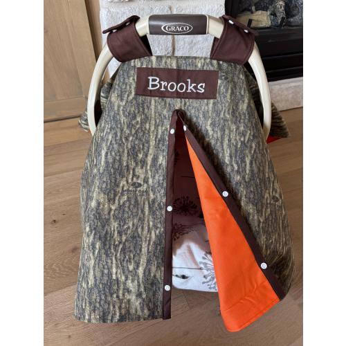 Cute Baby Car Seat Canopy Cover - mossy oak Camo - Baby Boy - Baby Shower Gift