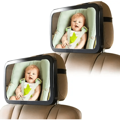 Enovoe Mirror for Baby Car Seat Rear Facing - 2 Pack - Wide Convex Back Seat Mirror is Shatterproof and Adjustable - 360 Swivel Backseat Carseat Mirror Helps Keep an Eye on Your Infant