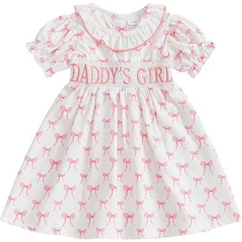 Girls 4th of July Outfit Toddler Girl Bow Doll Collar Princess Dress Kids Fourth of July Dresses Patriotic Clothes