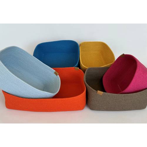 Custom Size Organizer, Cotton Rope Basket, Square Storage Basket, Rectangle Storage Bin, Custom Organizer, Colorful Basket, Houswarming Gift